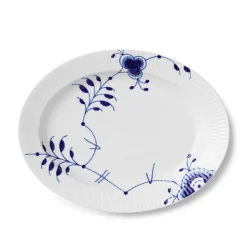 Blå Mega Riflet fad, 30,5 cm