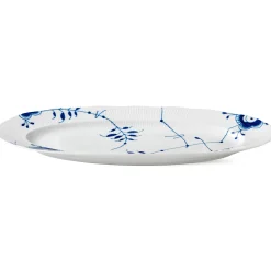 Blå Mega Riflet fad, 60 cm