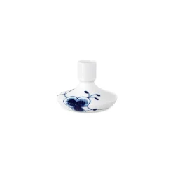 Blå Mega Riflet lysestage, 8 cm