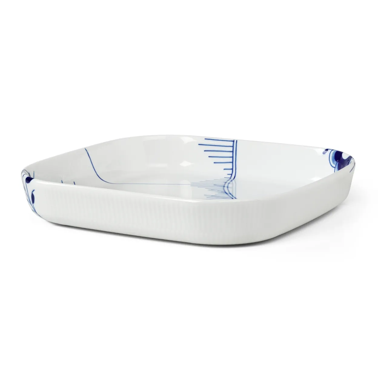 Blå Mega Riflet ovnfast fad, 30 cm