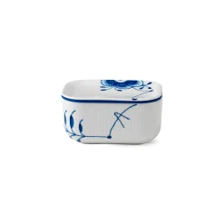Blå Mega Riflet smørskål med låg, 6,8 cm