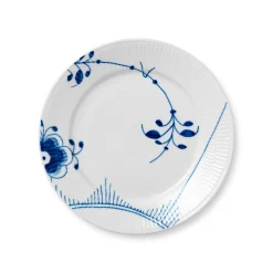Blå Mega Riflet tallerken, dekoration 2, 22 cm