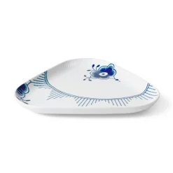 Blå Mega Riflet trekantet fad, 23 cm