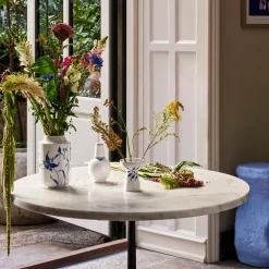 Blå Mega Riflet vase, 11 cm