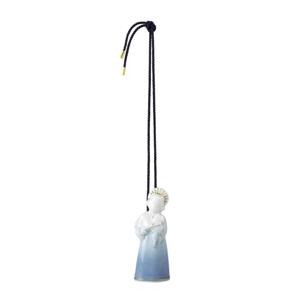 Blå Samlerartikler engel med violin, 9,5 cm
