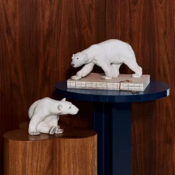 Figurer gående isbjørn, 14 cm