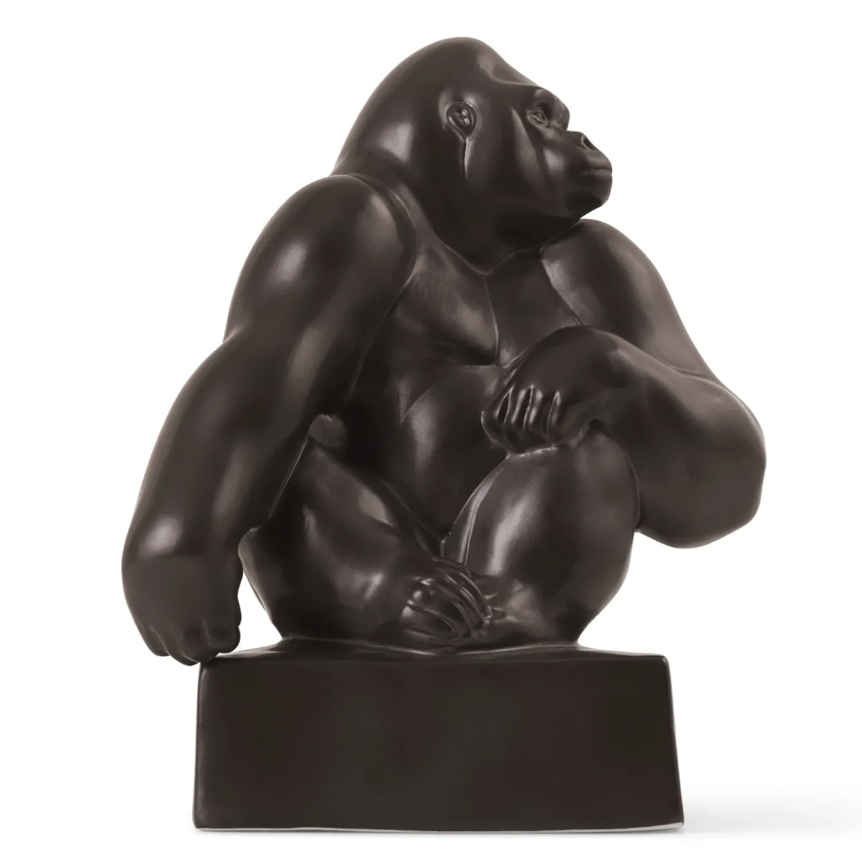 Figurer gorilla med hagen hvilende på skulderen, 20 cm
