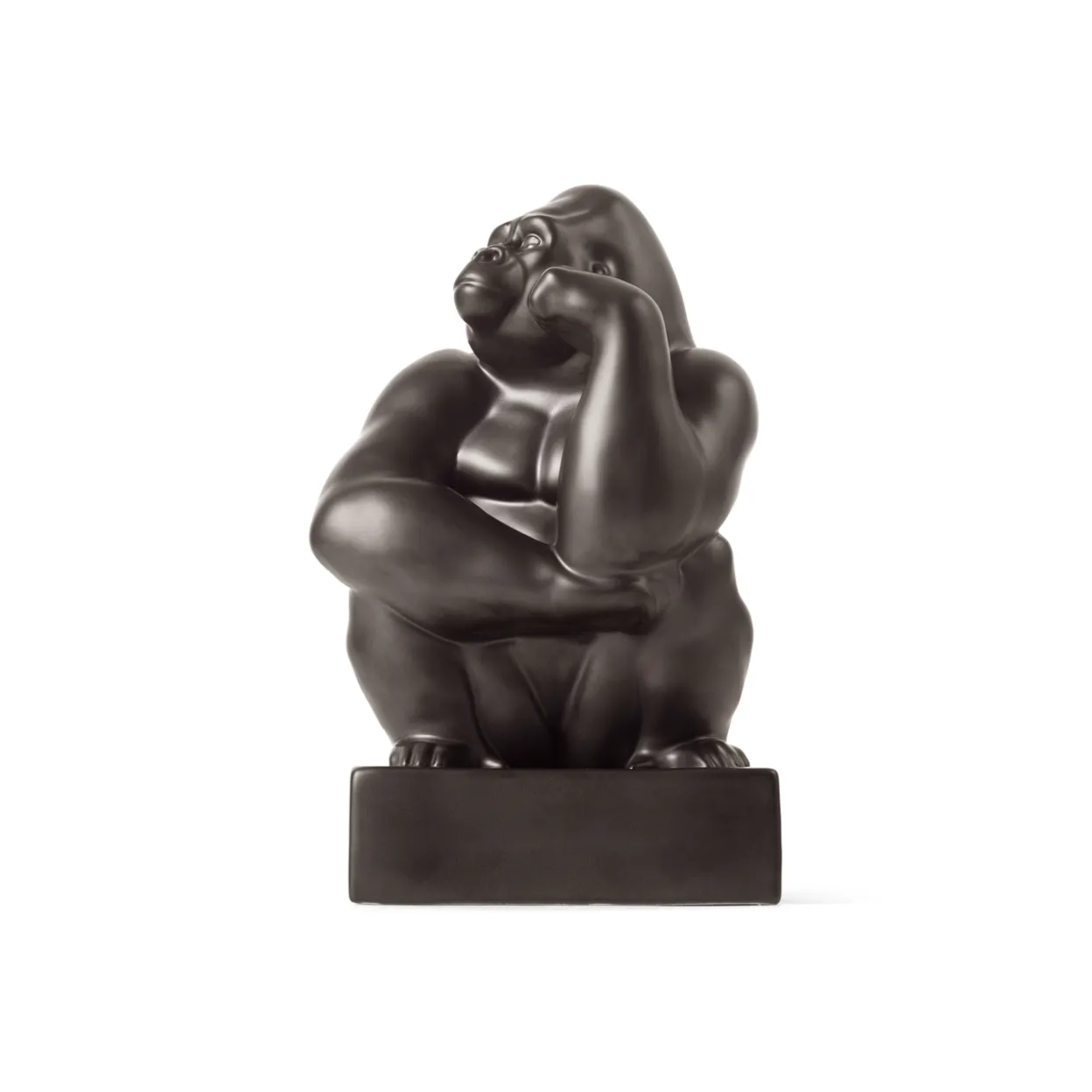 Figurer gorilla med hånd mod kind, 21 cm