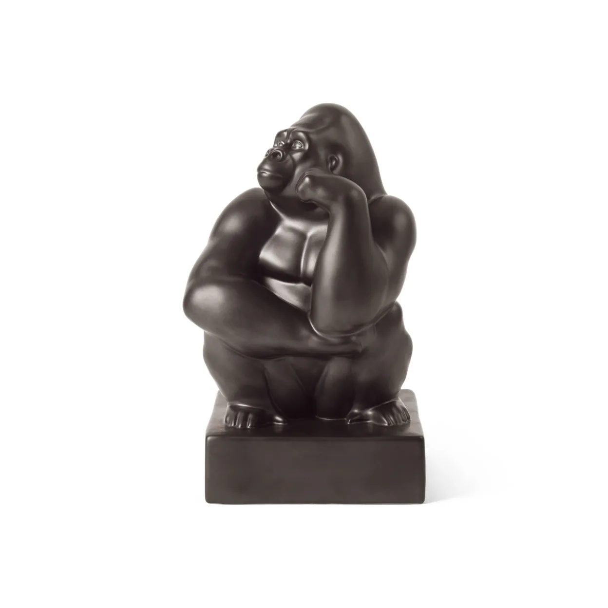 Figurer gorilla med hånd mod kind, 21 cm