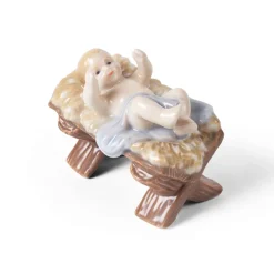 Figurer krybbespil, Joseph, Maria og Jesusbarnet, 13 cm, 13 cm, 5,5 cm, 3 stk.