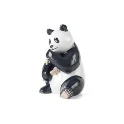 Figurer spisende panda, 18 cm