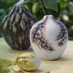 Forårskollektion vase 2025, perlehøne, 13 cm