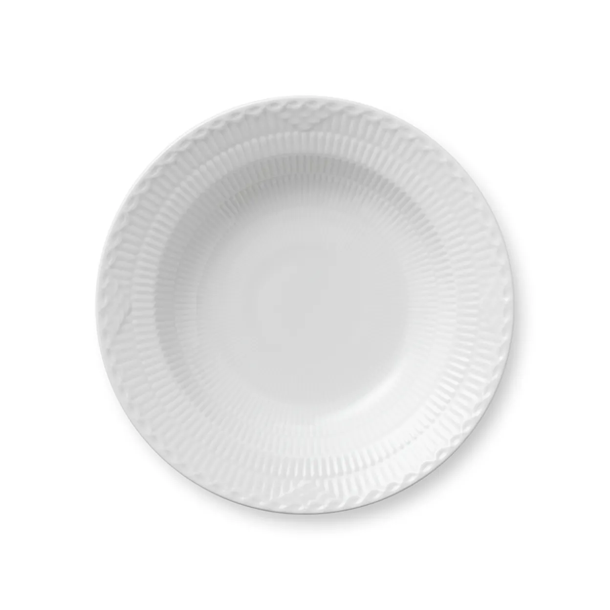 Hvid Halvblonde dyb tallerken, 21 cm