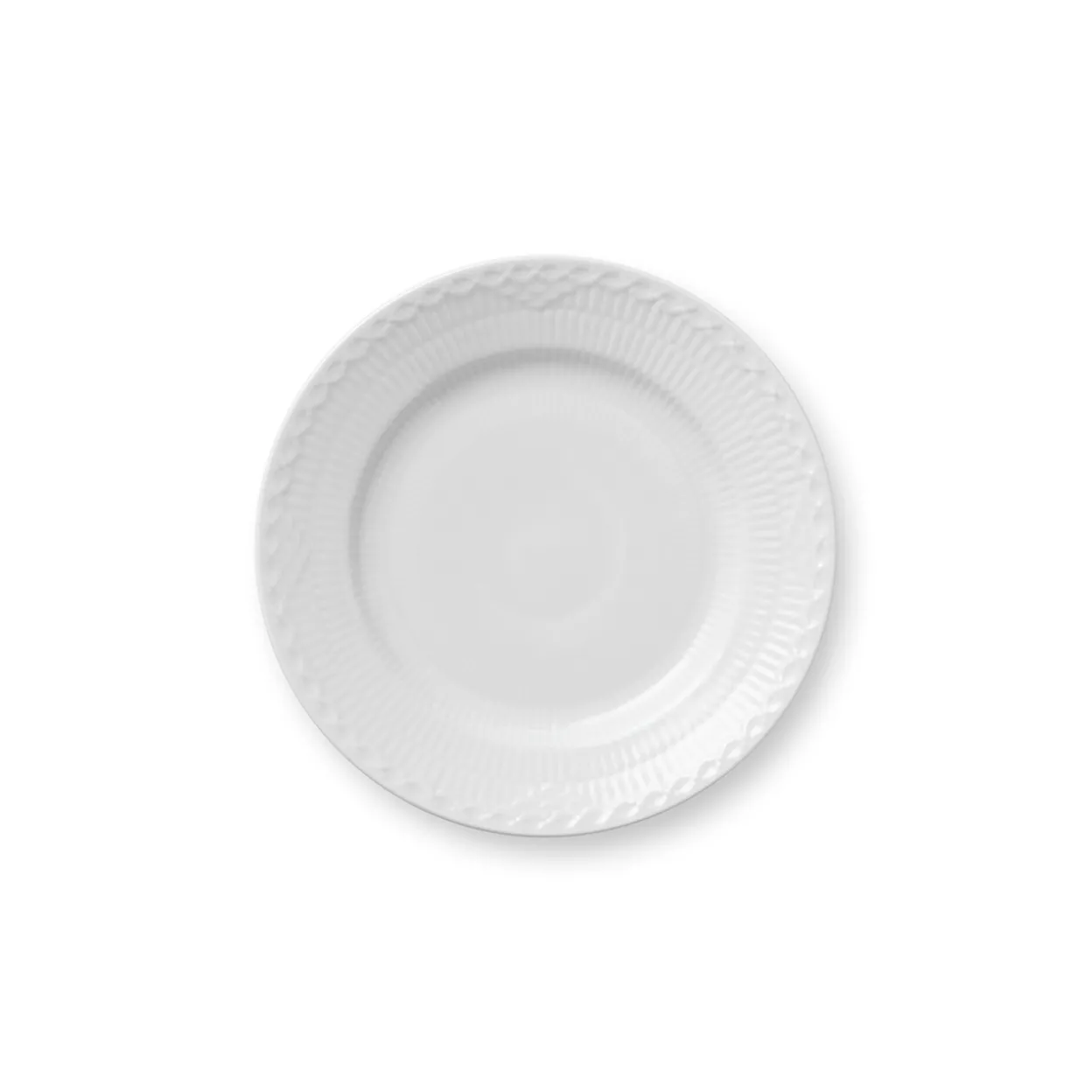 Hvid Halvblonde tallerken, 17 cm