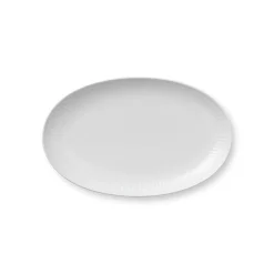 Hvid Riflet asiet, 23,5 cm