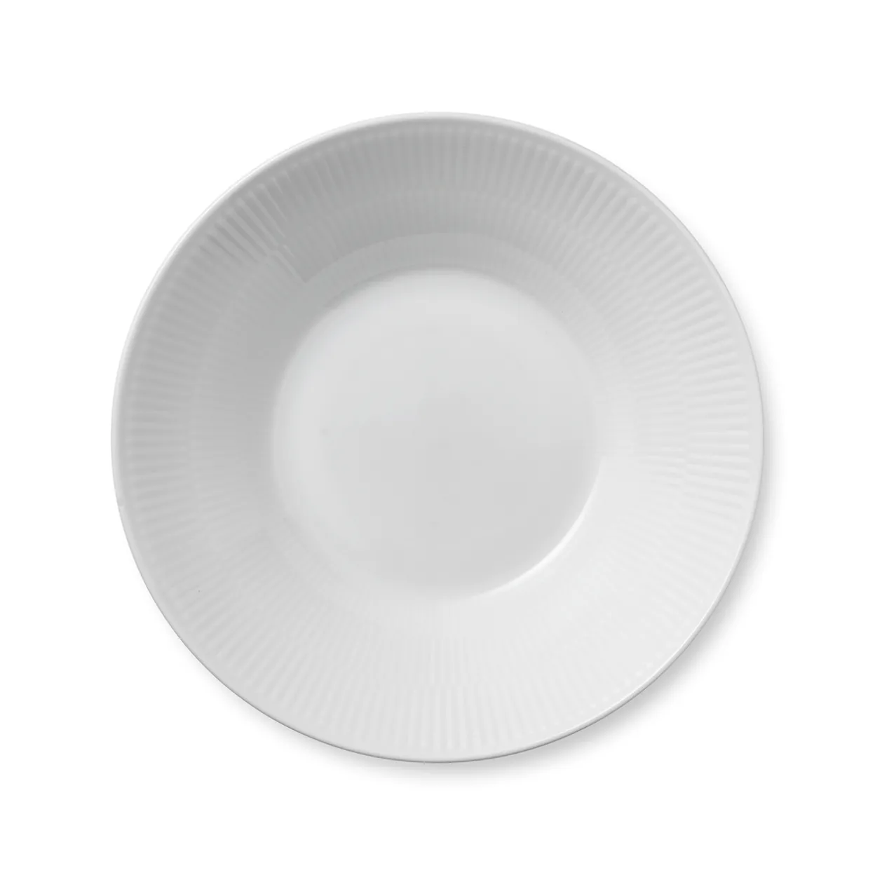 Hvid Riflet dyb tallerken, 24 cm