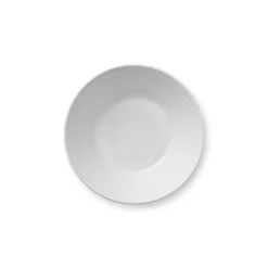 Hvid Riflet dyb tallerken, 17 cm