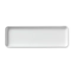 Hvid Riflet fad, 36 cm