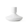 Hvid Riflet lysestage, 8 cm