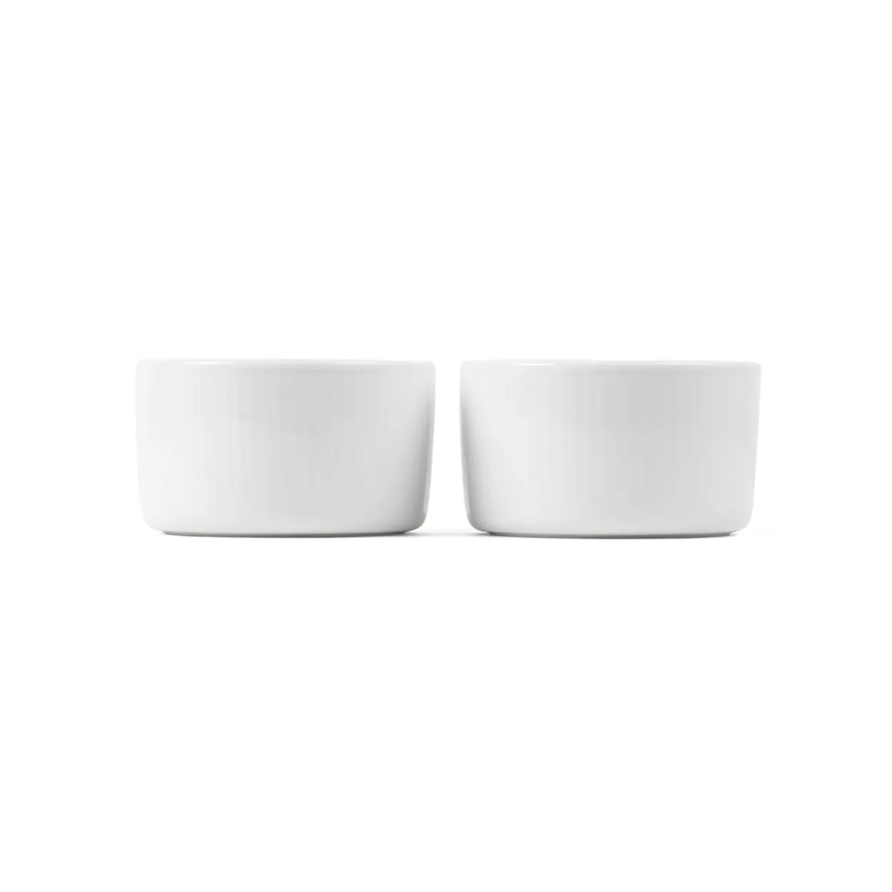 Hvid Riflet souffléskål, 9 cm, 2 stk.