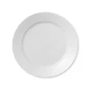 Hvid Riflet tallerken, 25 cm