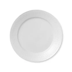 Hvid Riflet tallerken, 25 cm