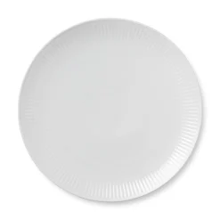 Hvid Riflet tallerken coupe, 27 cm