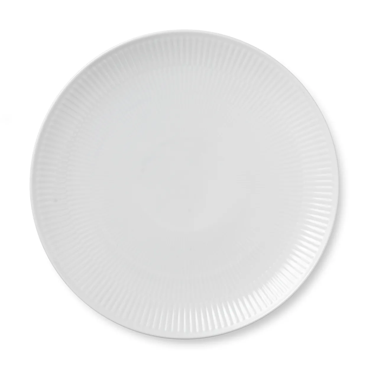 Hvid Riflet tallerken coupe, 27 cm