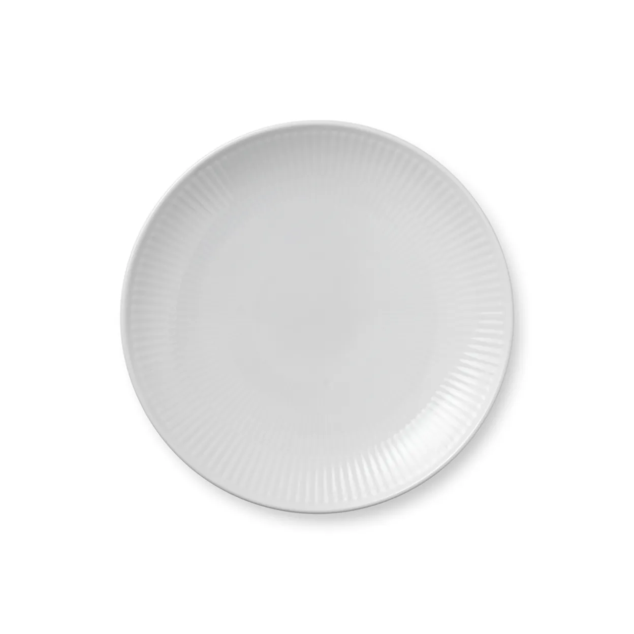 Hvid Riflet Tallerken Coupe, 19 cm