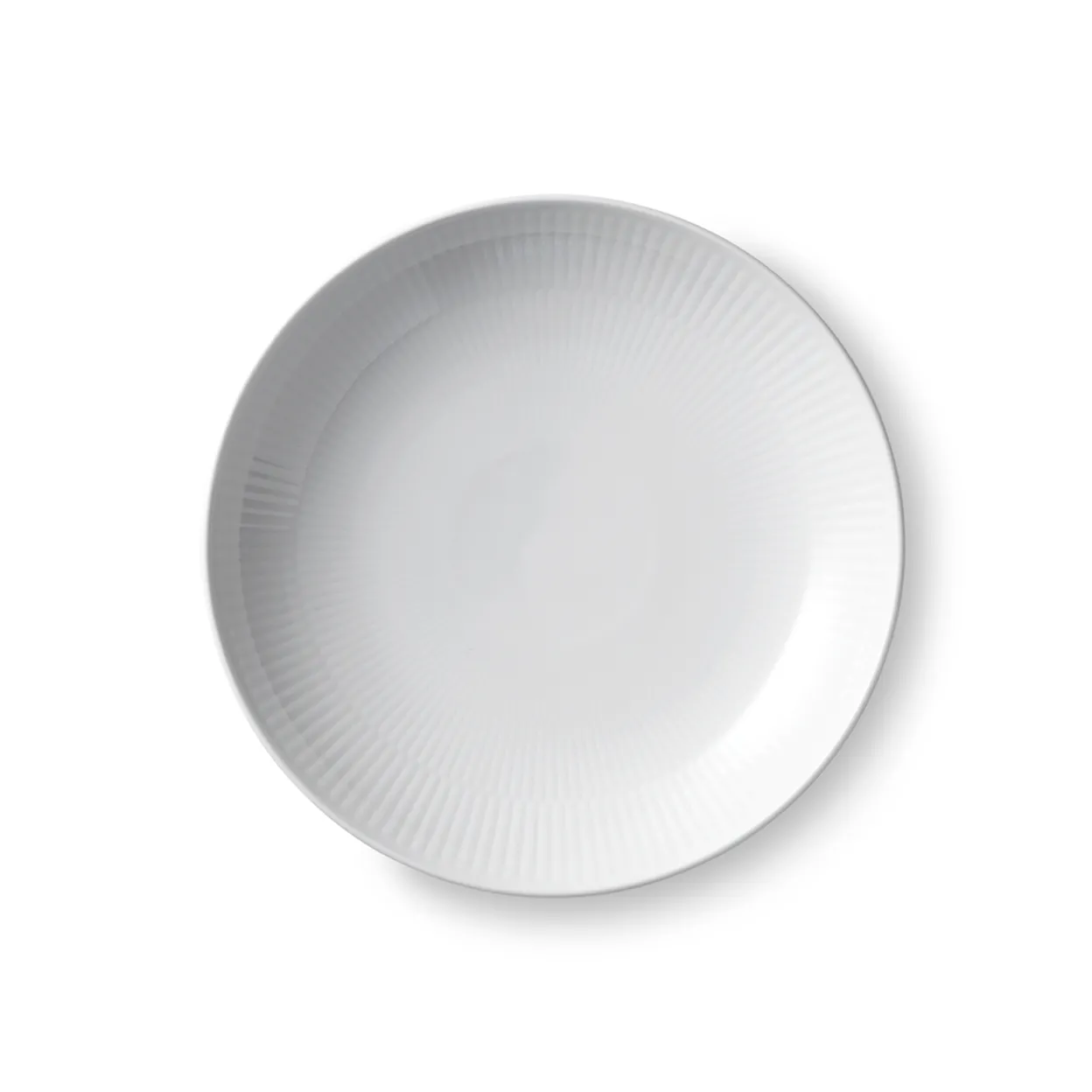 Hvid Riflet tallerken coupe, 20 cm