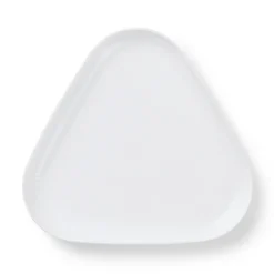 Hvid Riflet trekantet fad, 23 cm