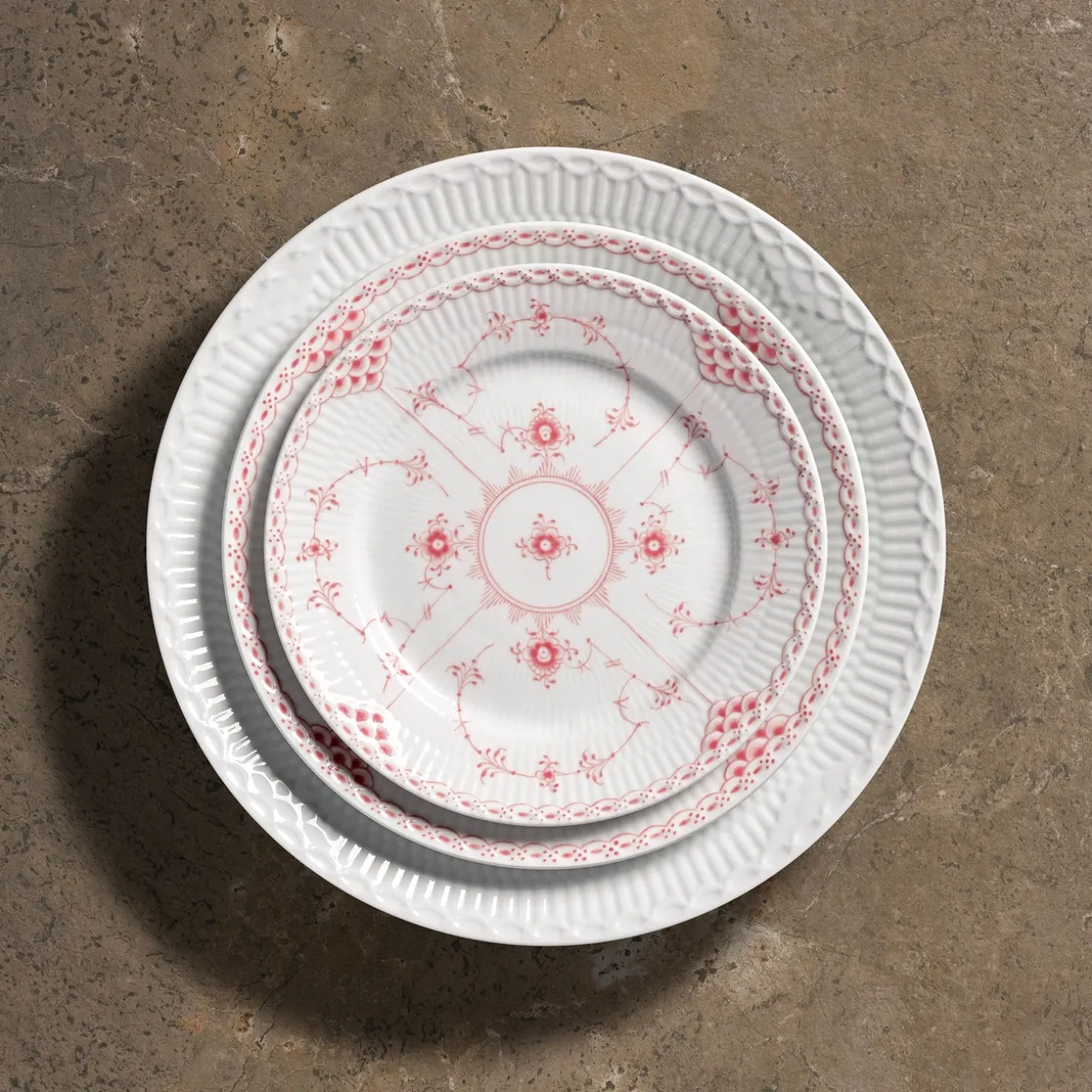 Koral Musselmalet Halvblonde tallerken, 19 cm
