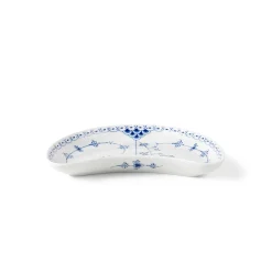 Musselmalet Halvblonde halvmåneformet fad, 22 cm