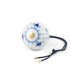 Musselmalet Halvblonde julekugle, 9,5 cm