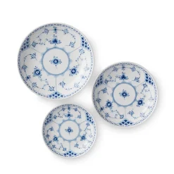 Musselmalet Halvblonde skål, 11 cm, 13 cm, 15 cm, 3 stk.