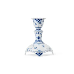 Musselmalet Helblonde lysestage, 13,5 cm