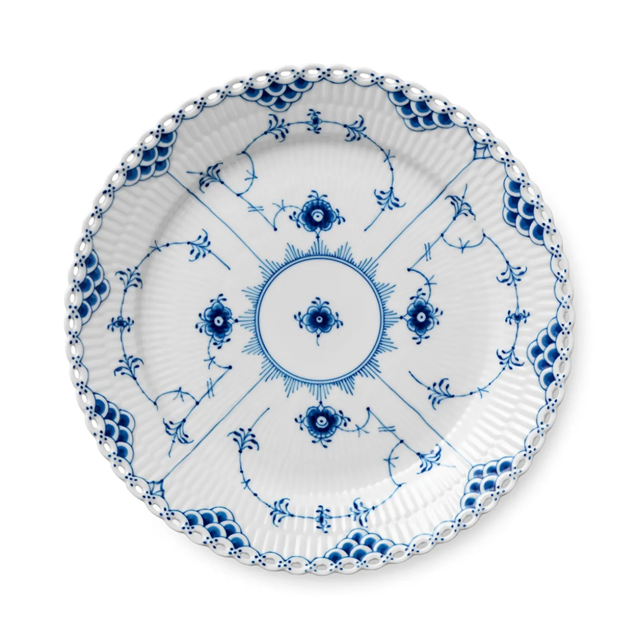 Musselmalet Helblonde tallerken, 25 cm