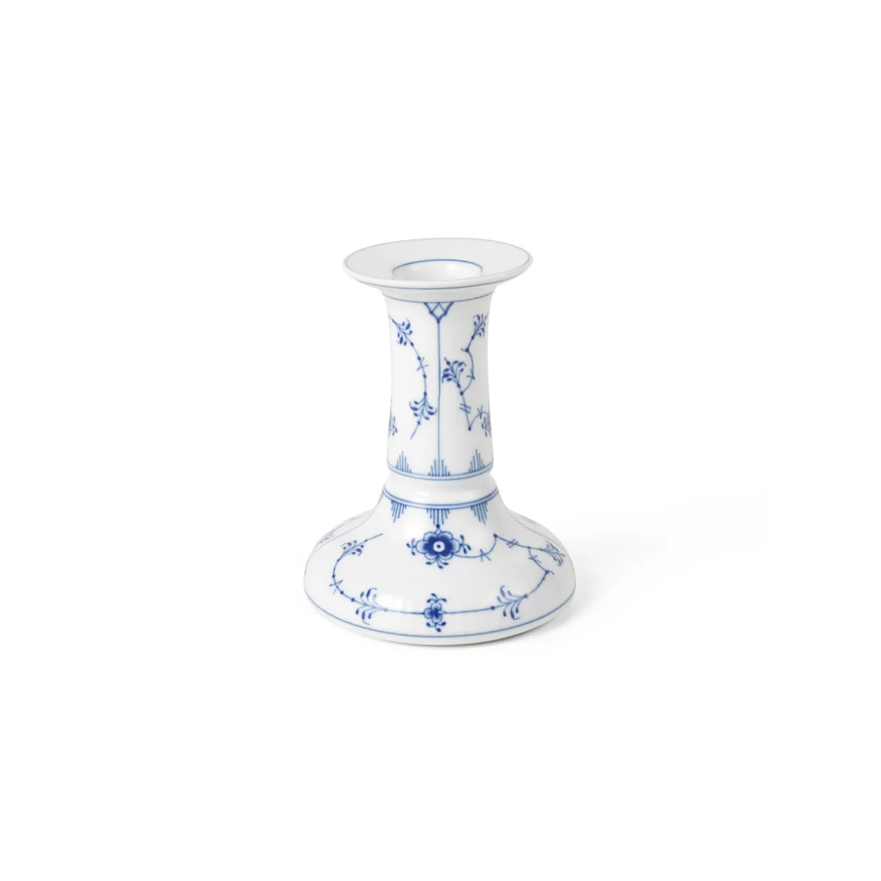 Musselmalet Riflet lysestage, 11,5 cm