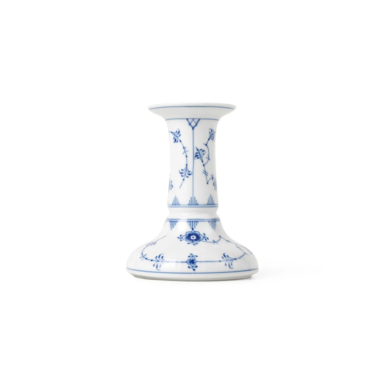 Musselmalet Riflet lysestage, 11,5 cm
