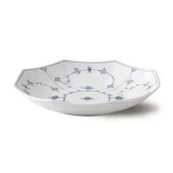 Musselmalet Riflet ottekantet skål, 25 cm