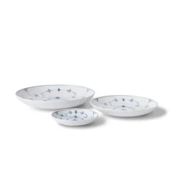 Musselmalet Riflet skål, 11 cm, 13 cm, 15 cm, 3 stk.