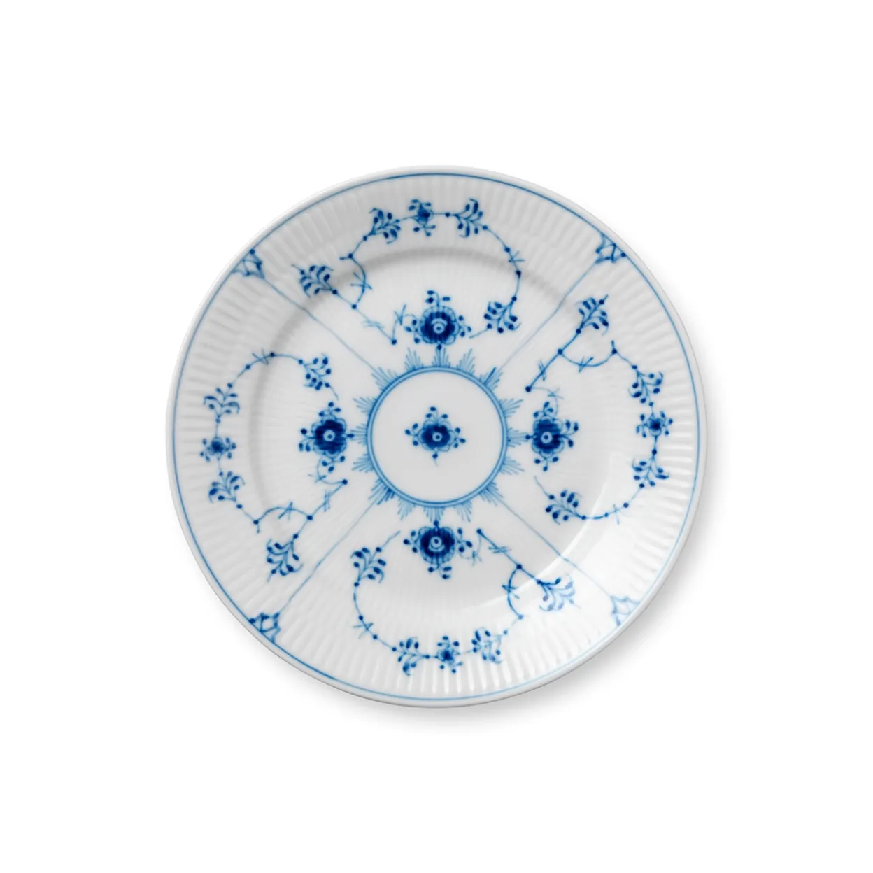 Musselmalet Riflet tallerken, 19 cm
