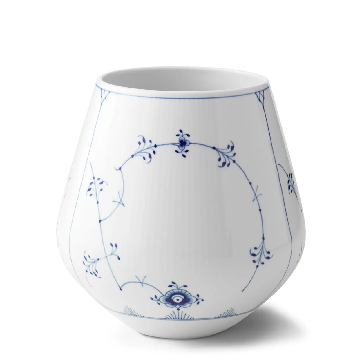 Musselmalet Riflet vase, 20,5 cm