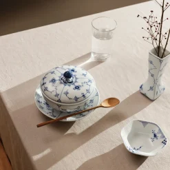 Musselmalet Riflet vase, 12 cm