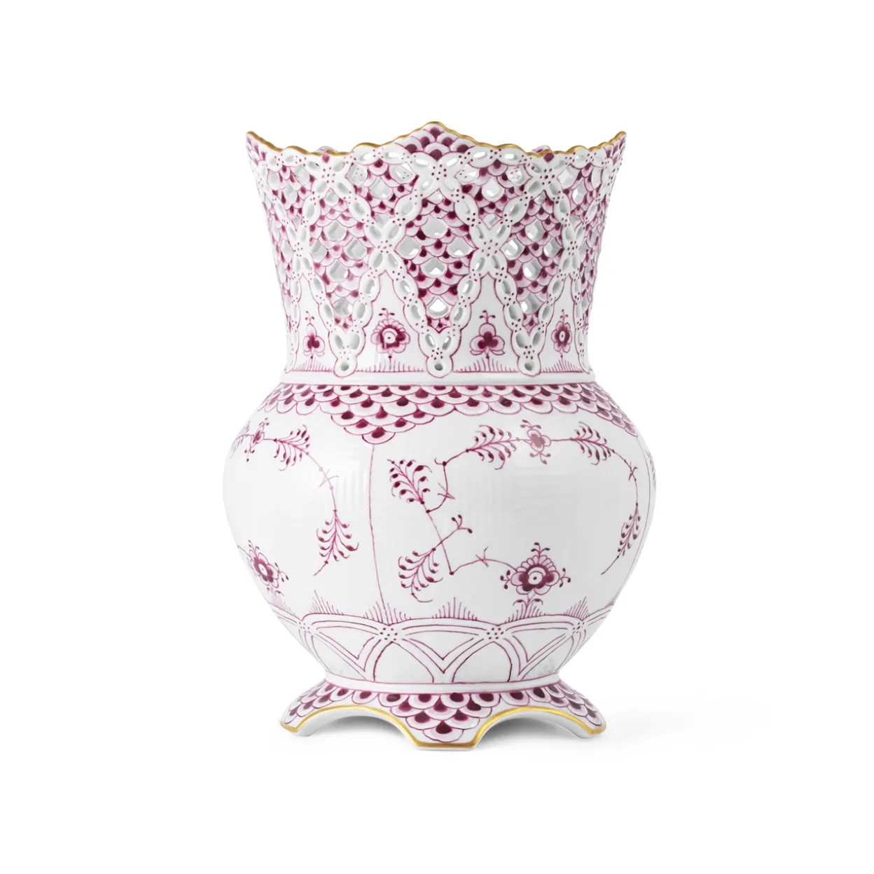 Purpur Musselmalet Helblonde med Guld vase, Limited Edition, 22 cm