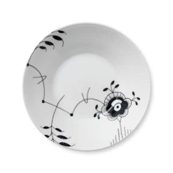 Sort Mega Riflet dyb tallerken, 24 cm
