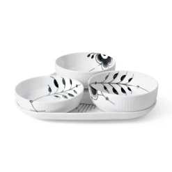 Sort Mega Riflet serveringssæt, 24,5 cm, 4 stk.