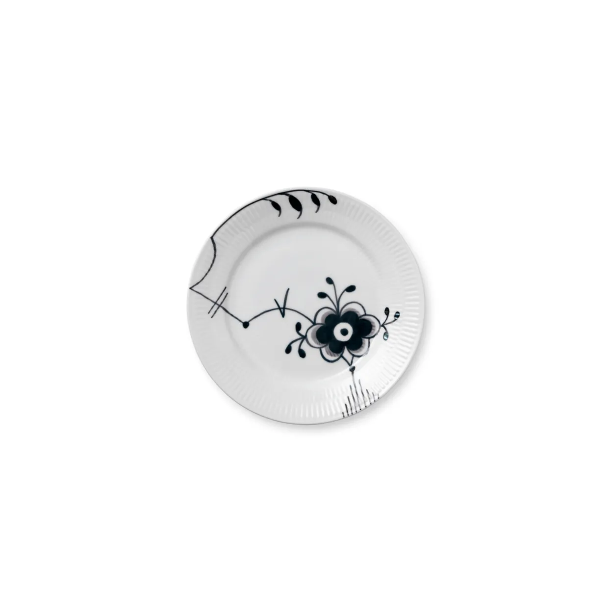 Sort Mega Riflet tallerken, decoration 6, 19 cm