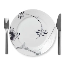 Sort Mega Riflet tallerken, decoration 2, 22 cm