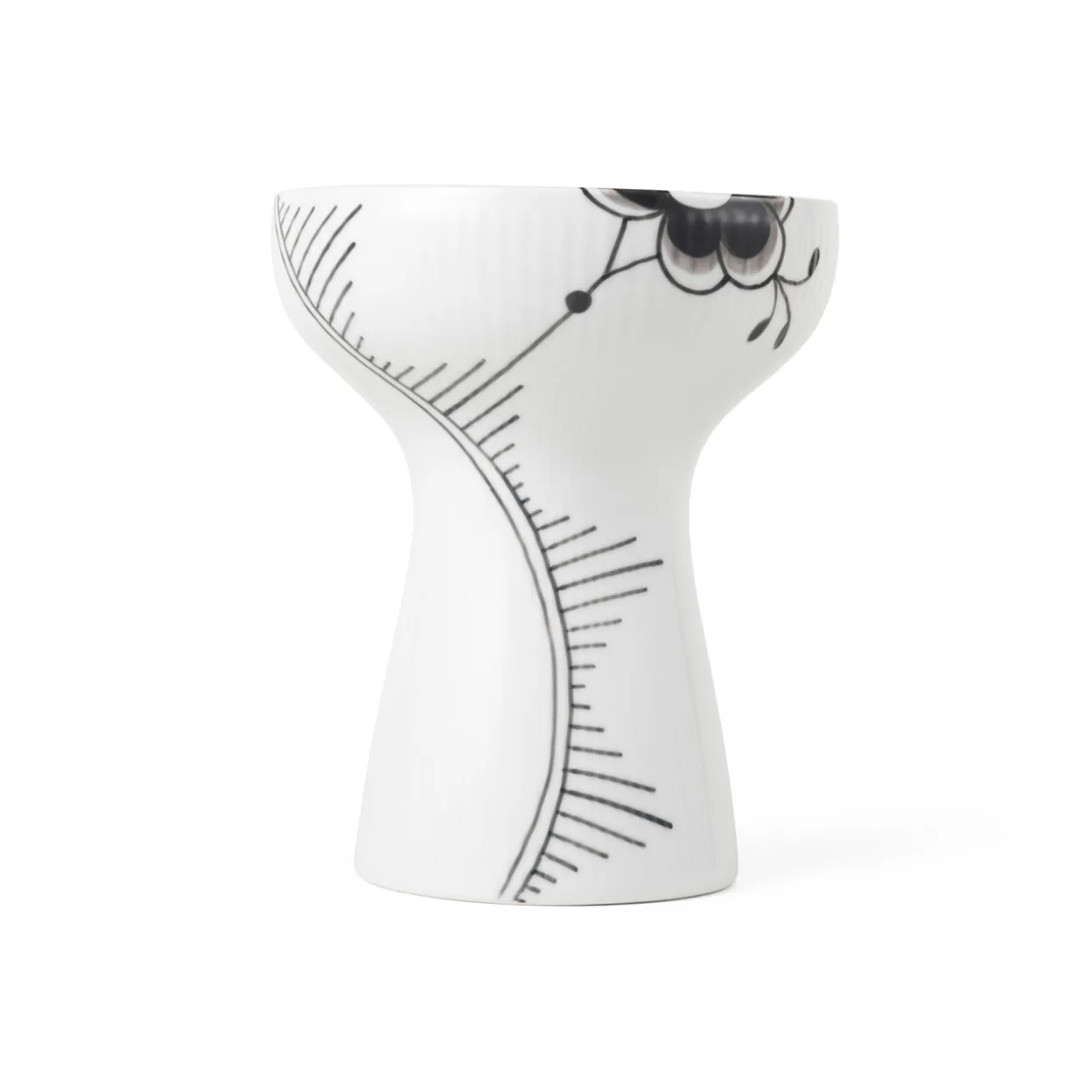 Sort Mega Riflet vase, 19 cm